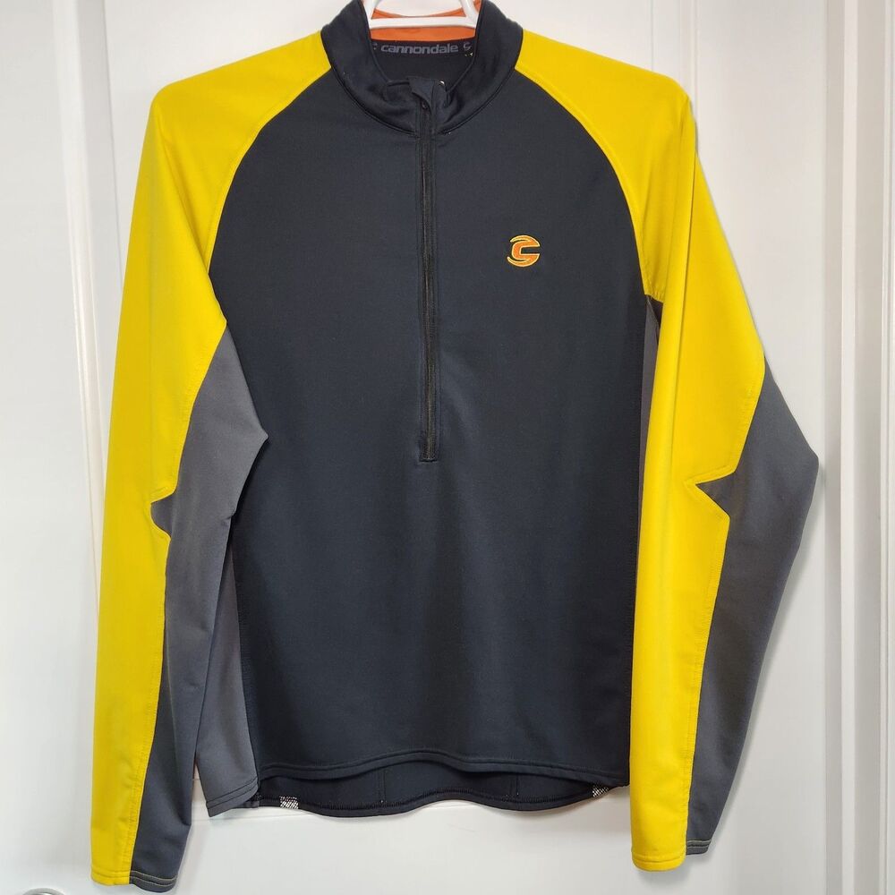 Cannondale Cycling Jersey Men XL Long Sleeve 1/2 Zip Bike Pullover Jacket Black
